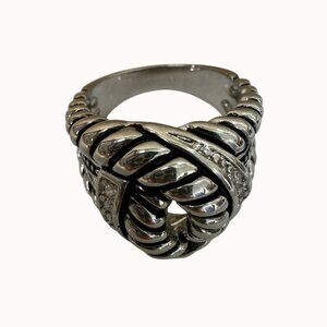 Premier Designs Ring Silver Tone Statement Knot Intricate Rope Details Size 8